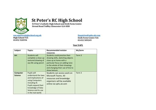 Yr 9 AP Information 2026-27