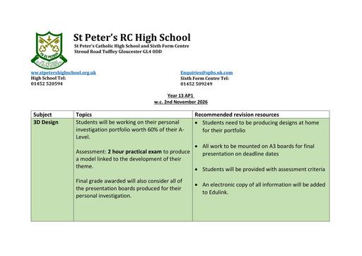 Yr 13 AP Information 2026-27