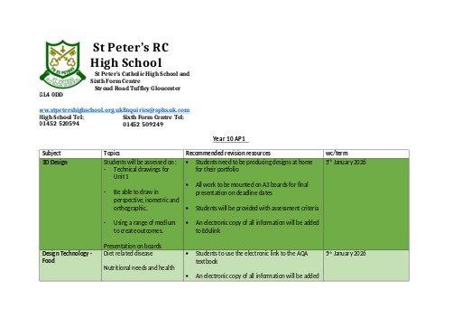 Year 10 AP Information 2025 - 2026