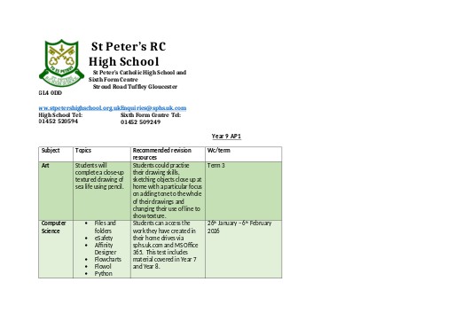 Year 9 AP Information 2025 - 2026