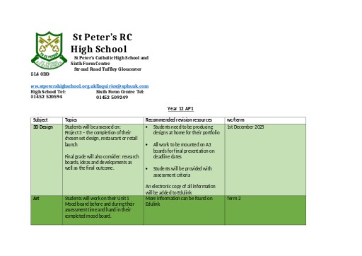 Year 12 AP Information 2025 - 2026