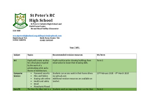 Year 7 AP Information 2025- 2026