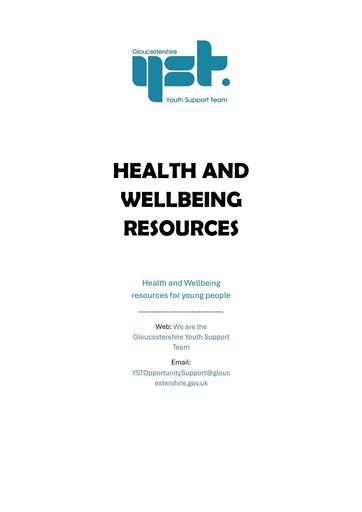 Health and Wellbeing support